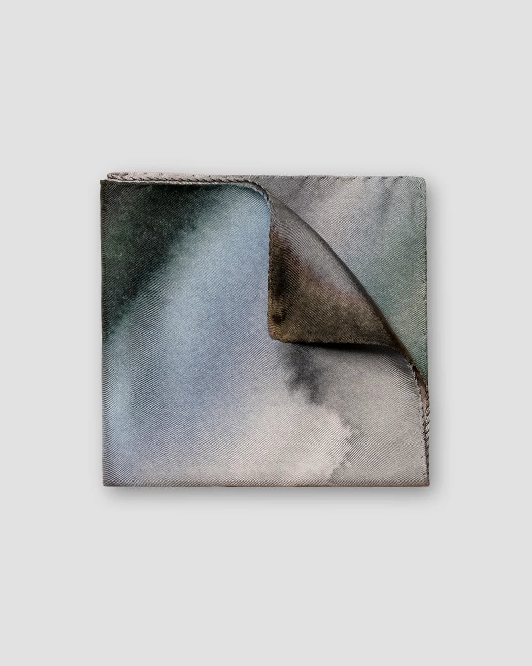 Mid Watercolor Print Silk Pocket Square