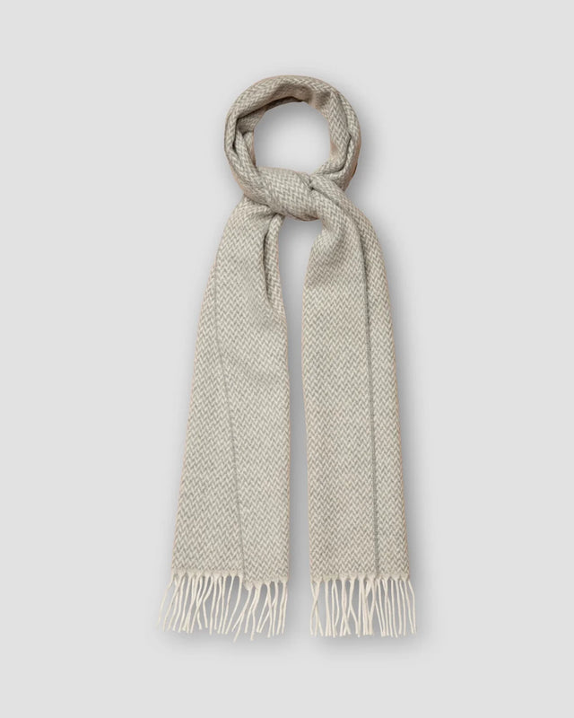 Gray Herringbone Seasonal Wool Scarf