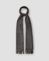 Gray Herringbone Wool Scarf