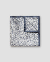 Navy Floral Silk Pocket Square