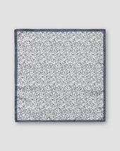 Navy Floral Silk Pocket Square