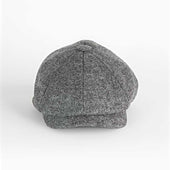 Mid Grey Twill Wool Gatsby Cap