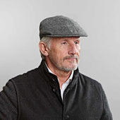 Mid Grey Twill Wool Flat Cap