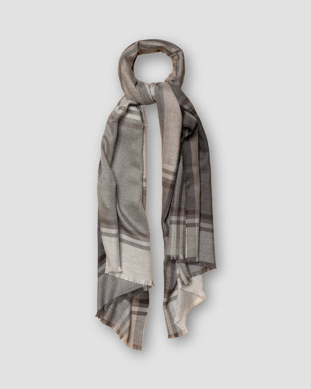 Purple Bold Check Luxury Cashmere Scarf