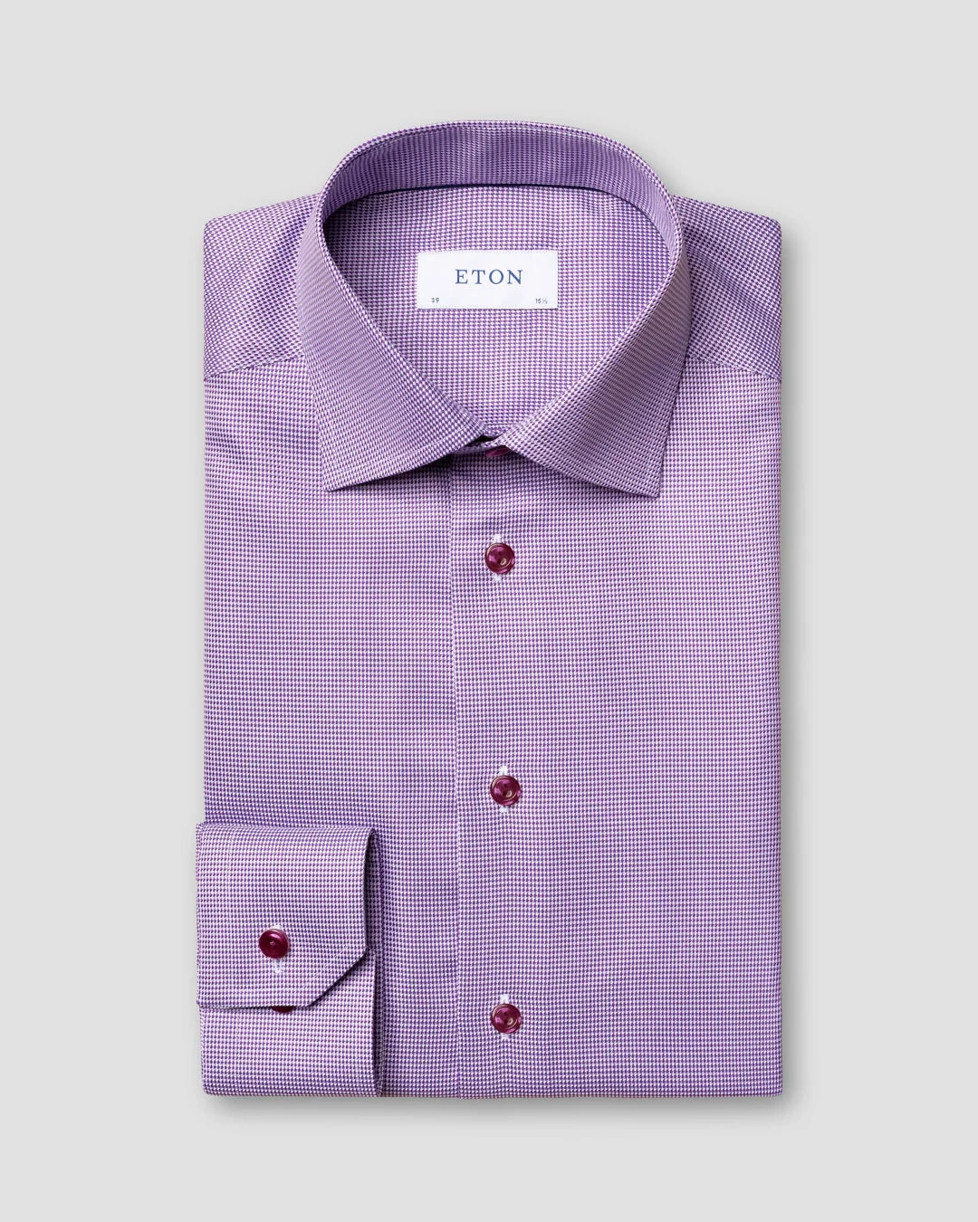 Mid Purple Textured Twill Shirt Eton
