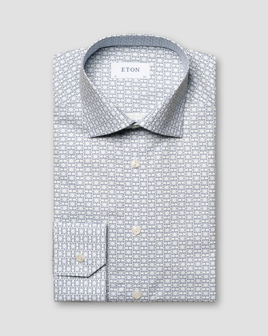 Geometric Print Signature Twill Shirt Eton