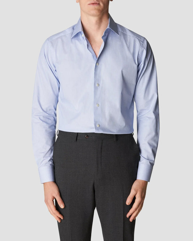 Mid blue Twill Shirt - Eton