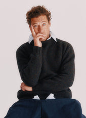 Blue Mogganer North Sea Chunky Seamless Supersoft Shetland Sweater - Midnight Black