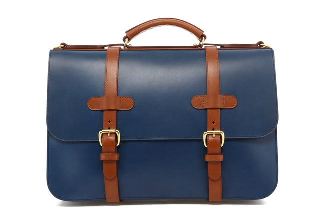 English Briefcase - Midnight/Cognac - Belting Leather