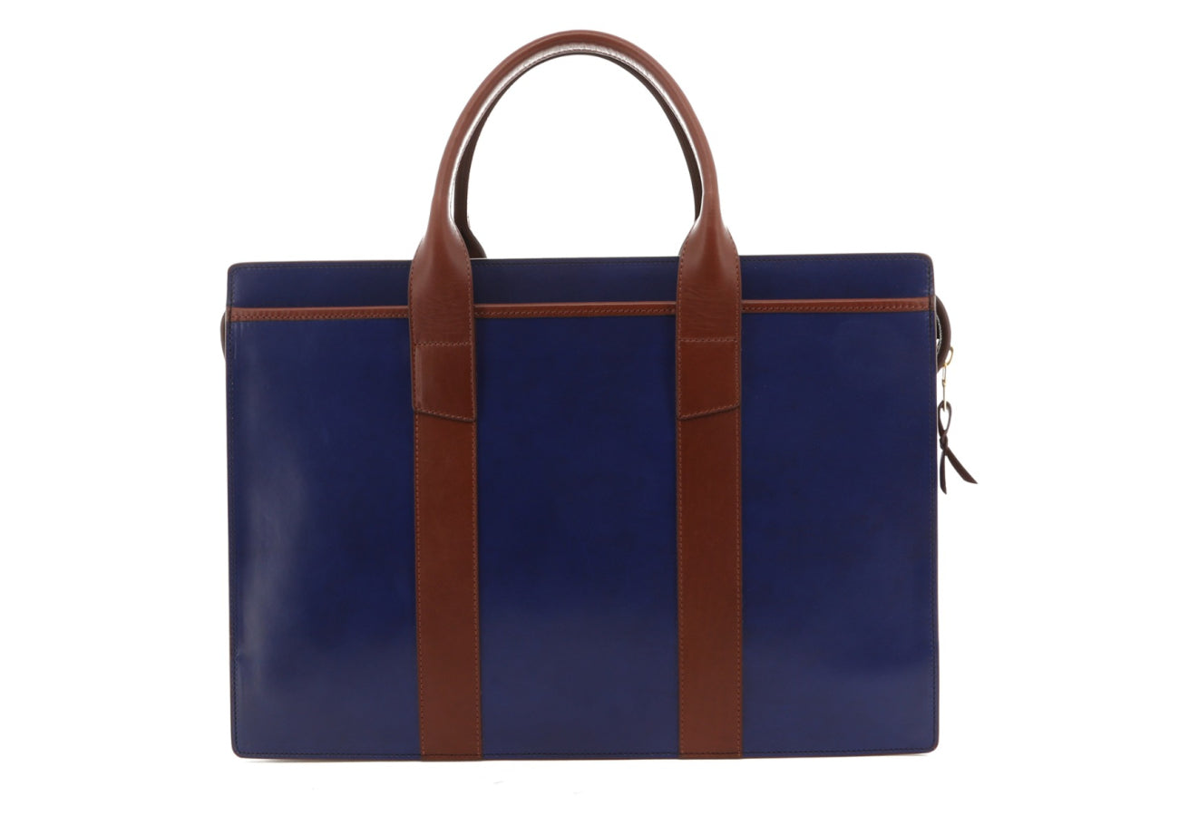 Single Zip-Top - Midnight / Chestnut - Belting Leather