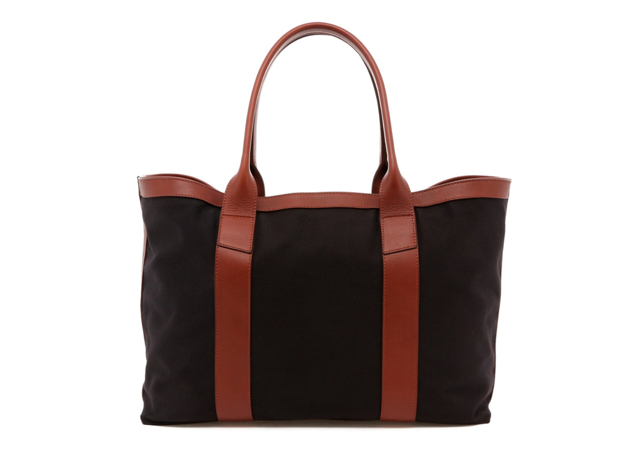 Large Working Tote - Midnight/Chestnut Trim - Twill