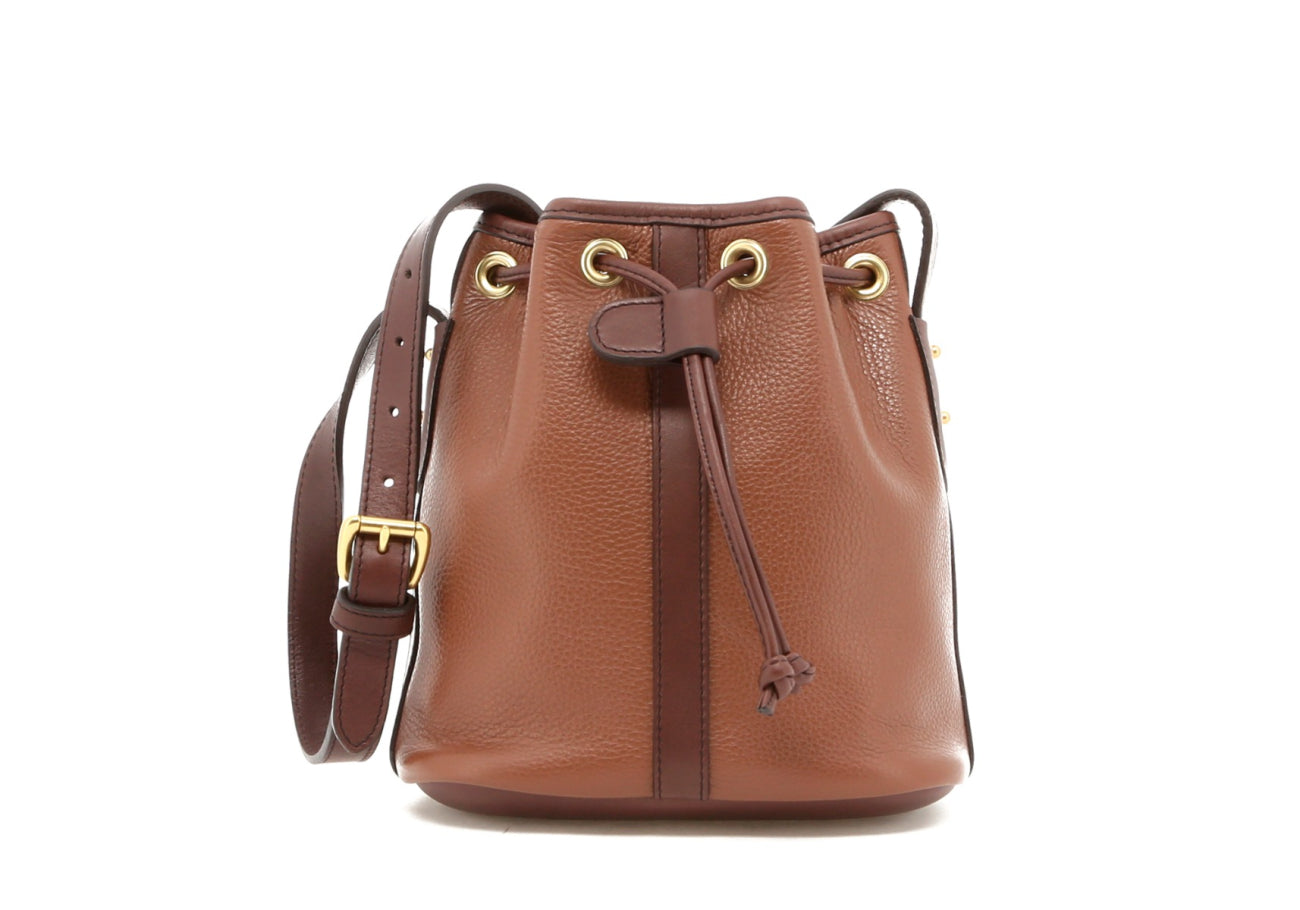 Mini Bucket Bag - Milk Chocolate/Chocolate - Pebbled Leather
