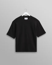 Milton - Black Organic Waffle Cotton T-Shirt