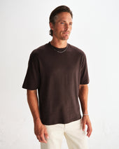 Milton Dark Brown Organic Emorised Cotton T Shirt