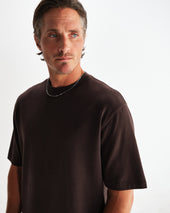 Milton Dark Brown Organic Emorised Cotton T Shirt