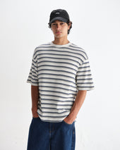 Milton Organic Stripe Waffle Cotton T Shirt