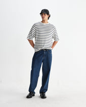 Milton Organic Stripe Waffle Cotton T Shirt