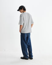 Milton Organic Stripe Waffle Cotton T Shirt