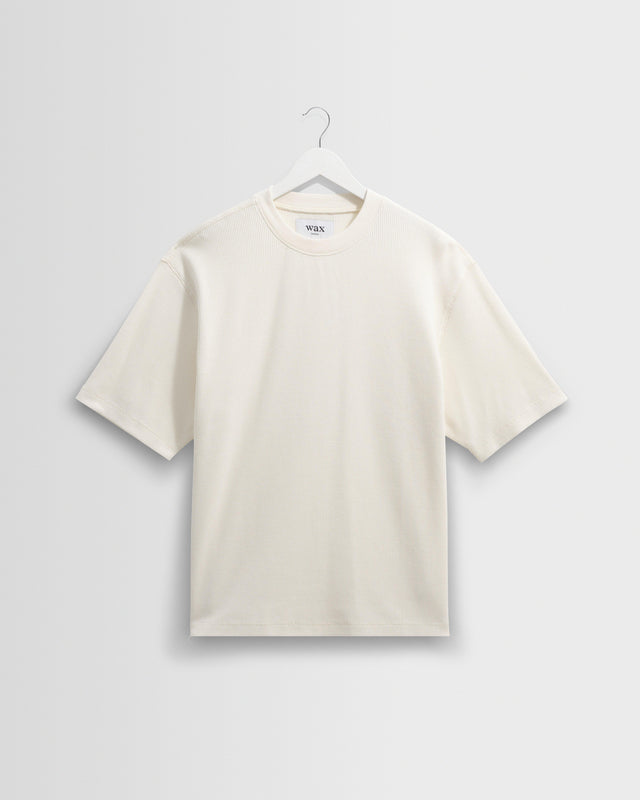 Milton - Ecru Organic Waffle Cotton T-Shirt