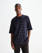 Milton Organic Stripe Waffle Cotton T Shirt