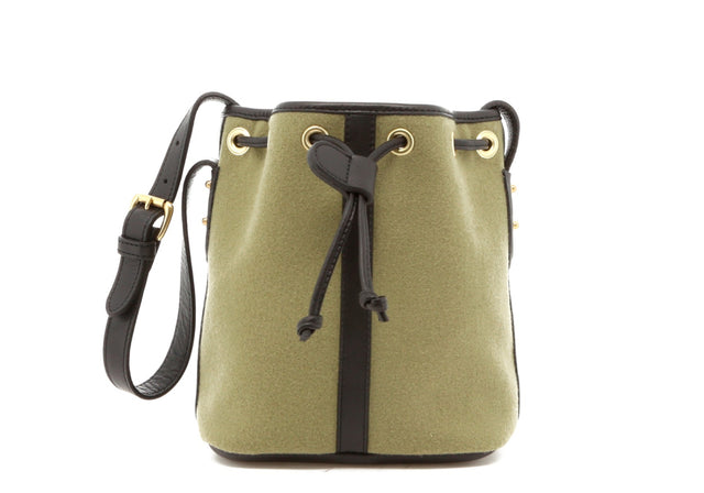 Mini Bucket Bag - Sage Felt / Black Trim