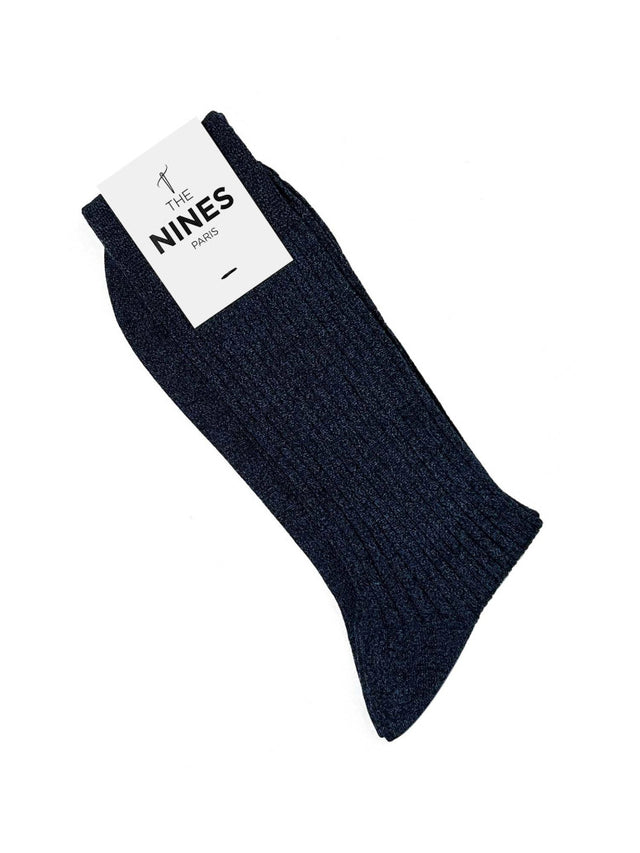 Heathered blue cotton lisle socks