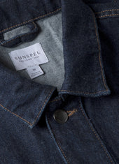 Men's 13oz Japanese Denim Jacket in Rinse Wash Denim