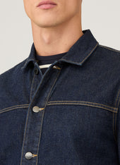 Men's 13oz Japanese Denim Jacket in Rinse Wash Denim