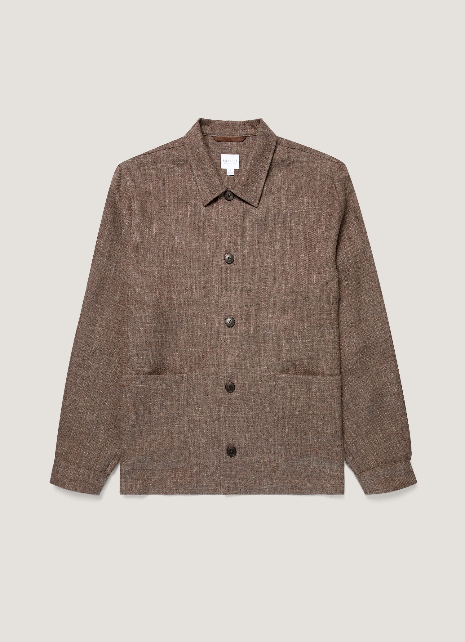 Men S Cotton Linen Twill Twin Pocket Jacket In Dark Cedar