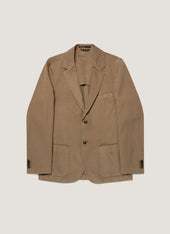 Men's Cotton Linen Two-Piece Suit in Dark Cedar