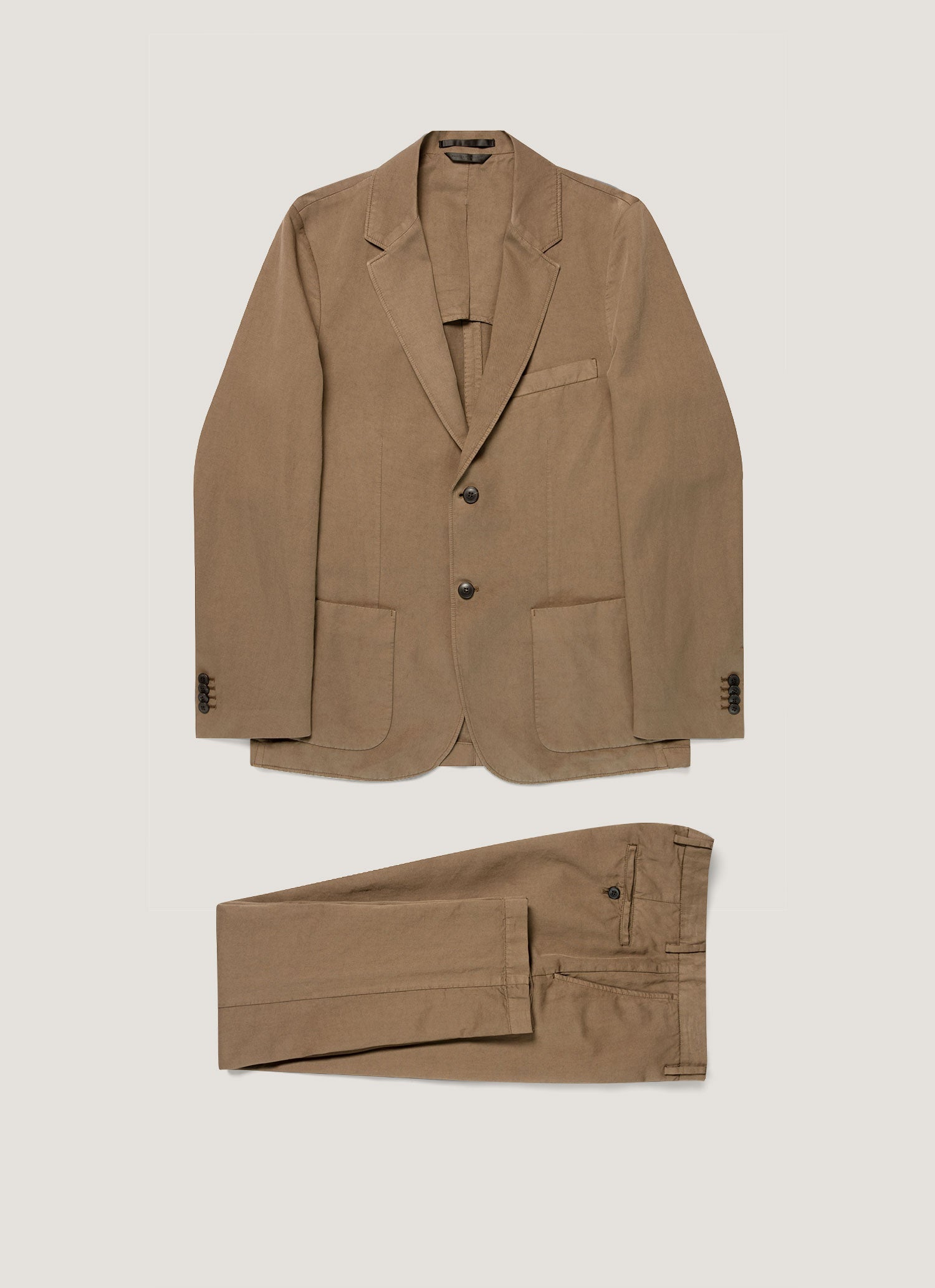 Men S Cotton Linen Two Piece Suit In Dark Cedar