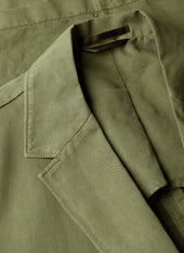 Men's Cotton Linen Two-Piece Suit in Deep Olive