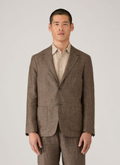 Men S Linen Blazer In Dark