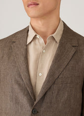 Men S Linen Blazer In Dark