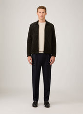 Men's Corduroy Harrington Jacket in Dark Green
