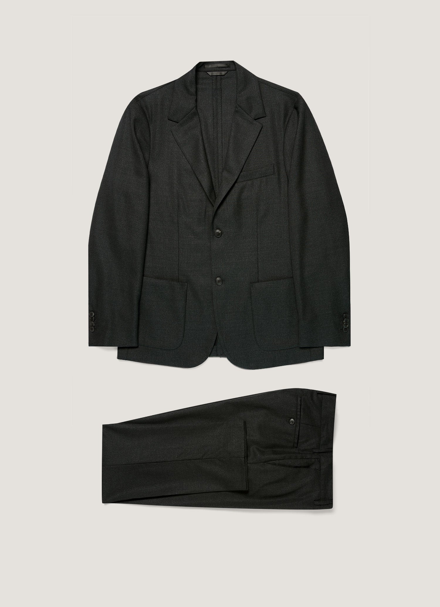 Men S Lightweight Travel Wool Two Piece Suit In Dark Melange