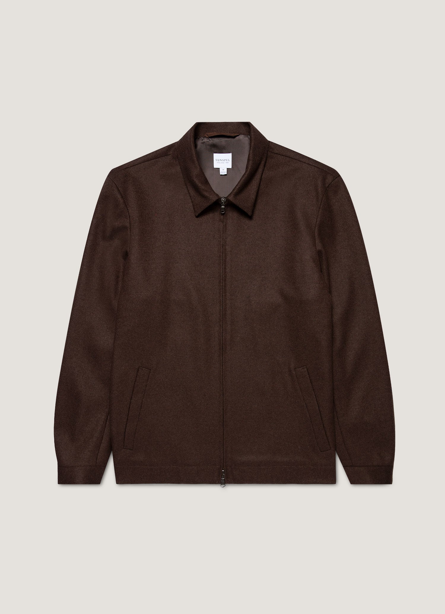 Men S Boiled Wool Harrington Jacket In Truffle