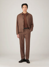 Men's Wool Twill Jacket in Light Brown