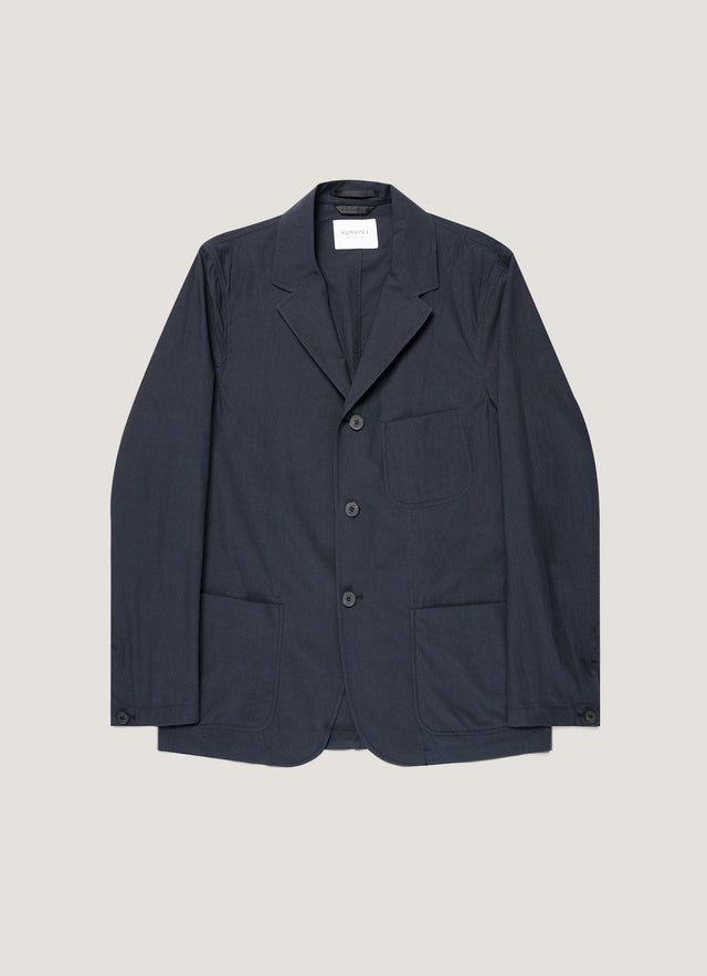 Men's Lightweight Cotton Poplin Jacket in Navy