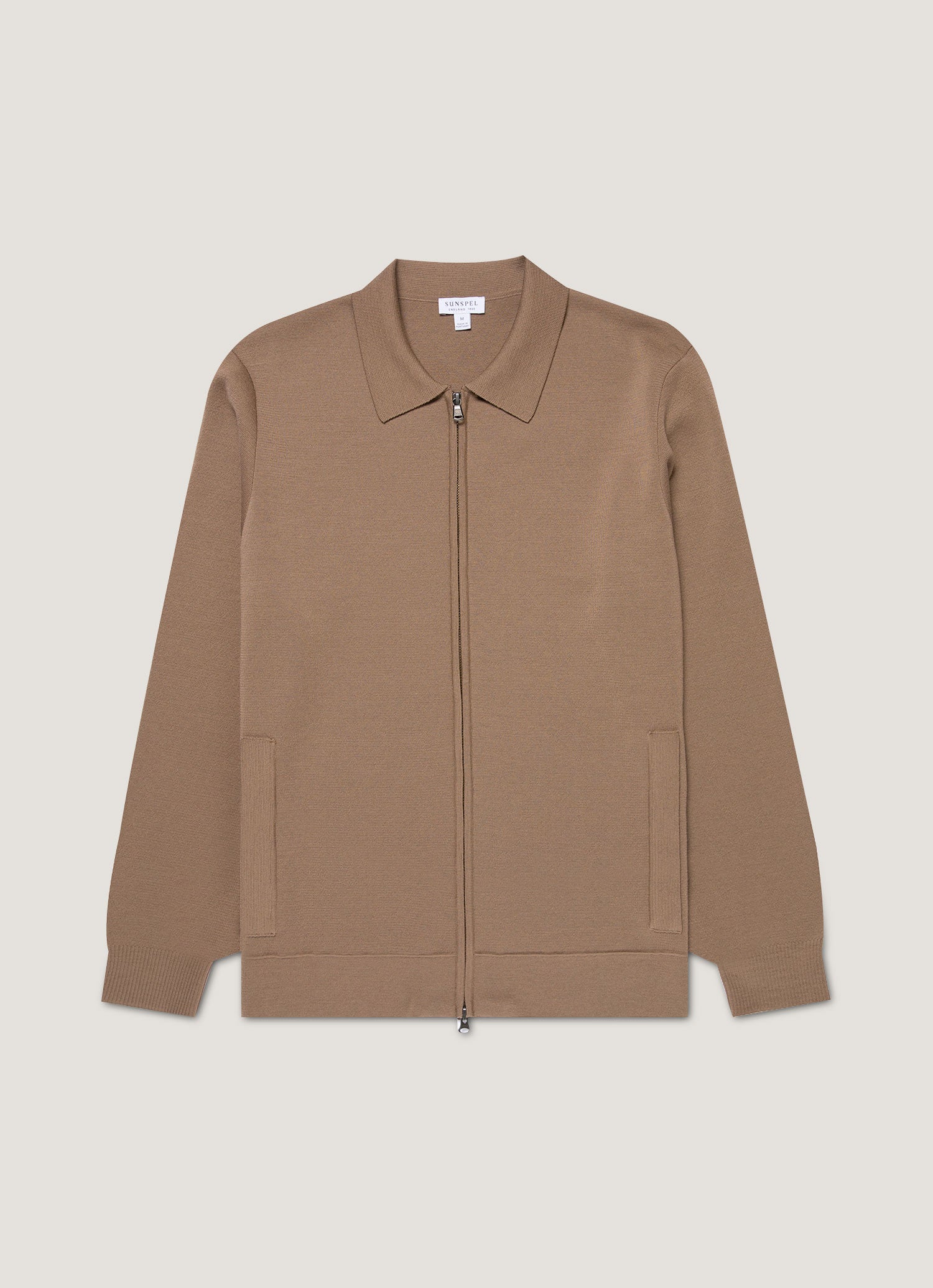 Men S Merino Milano Zip Jacket In Sandstone