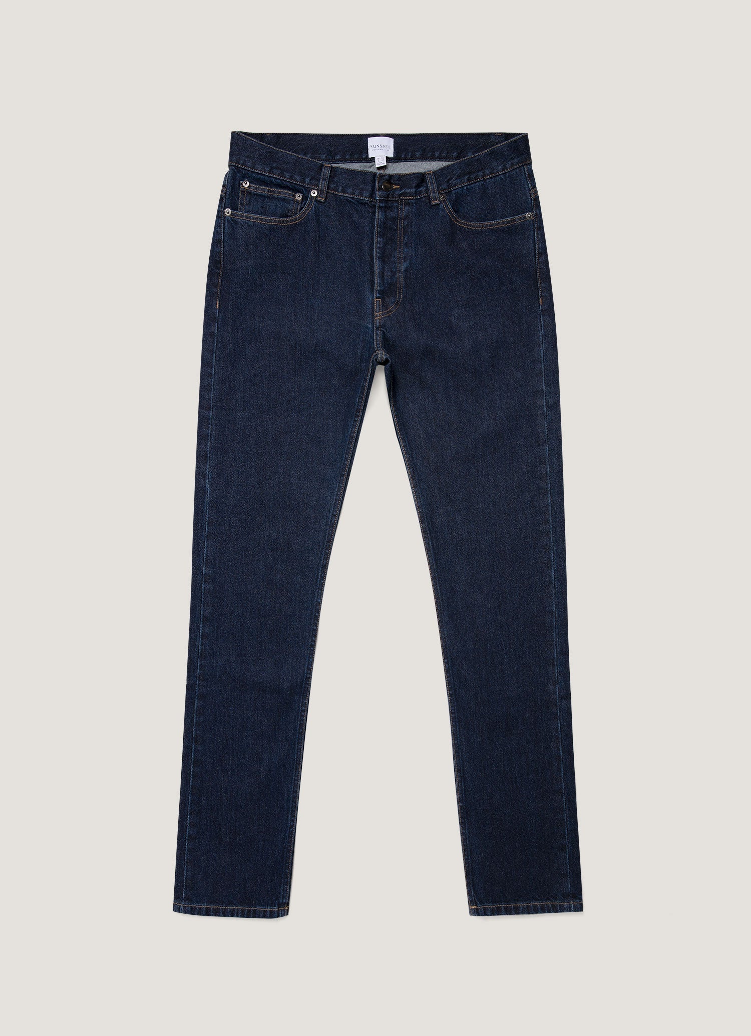 Men S Regular Fit Jeans In Rinse Wash Denim