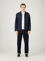 Men's 13oz Japanese Selvedge Denim Jeans in Rinse Wash Denim