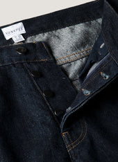 Men's 13oz Japanese Selvedge Denim Jeans in Rinse Wash Denim