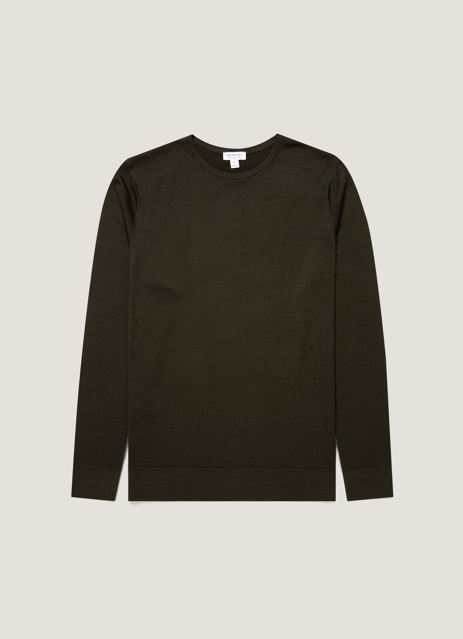 Men S Extra Fine Merino Crew Neck In Dark Green