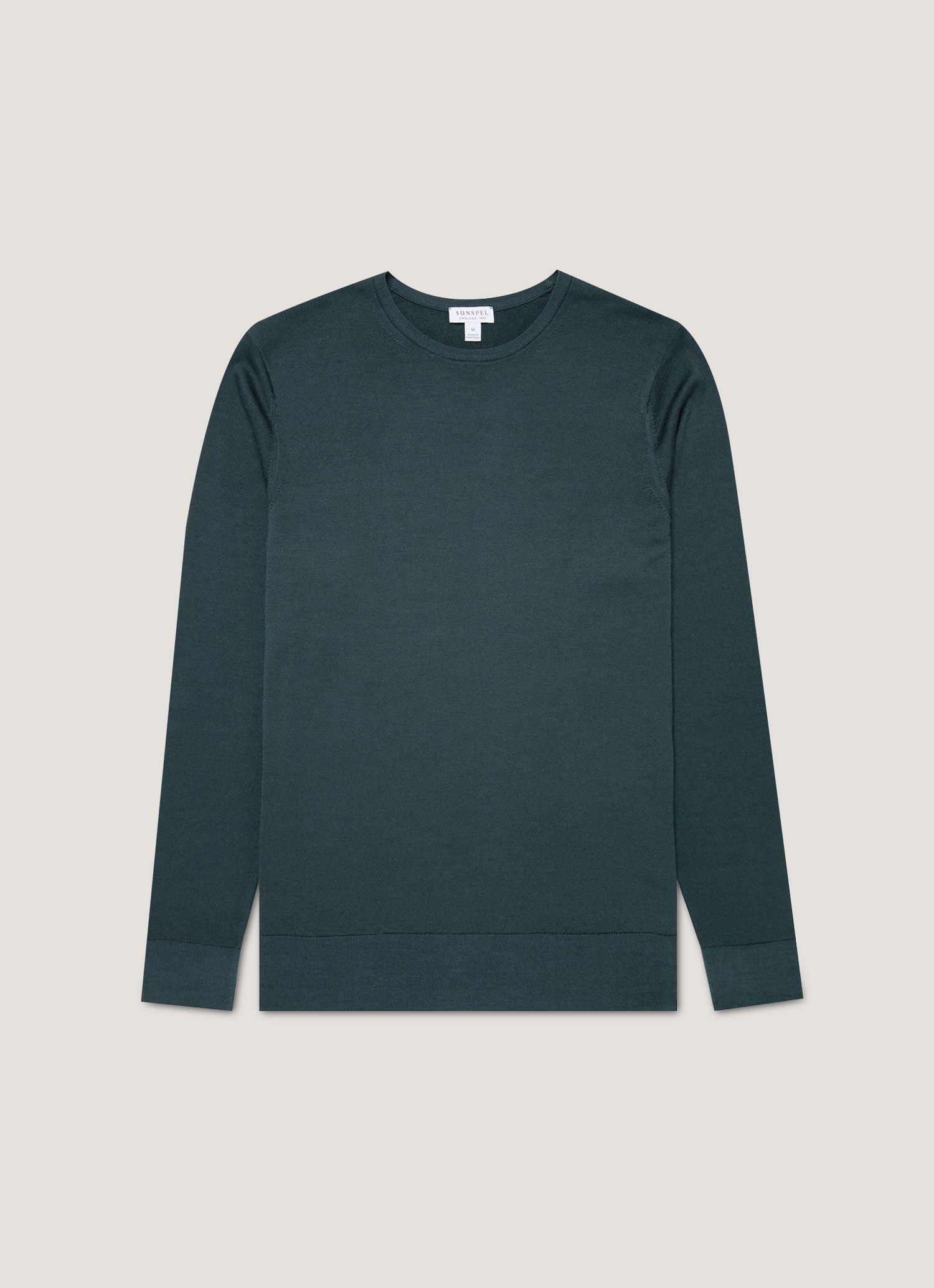 Men S Extra Fine Merino Crew Neck In Dark Petrol