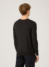 Men's Extra-Fine Merino Crew Neck in Charcoal Melange