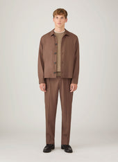 Men's Lambswool Crew Neck Jumper in Sandstone