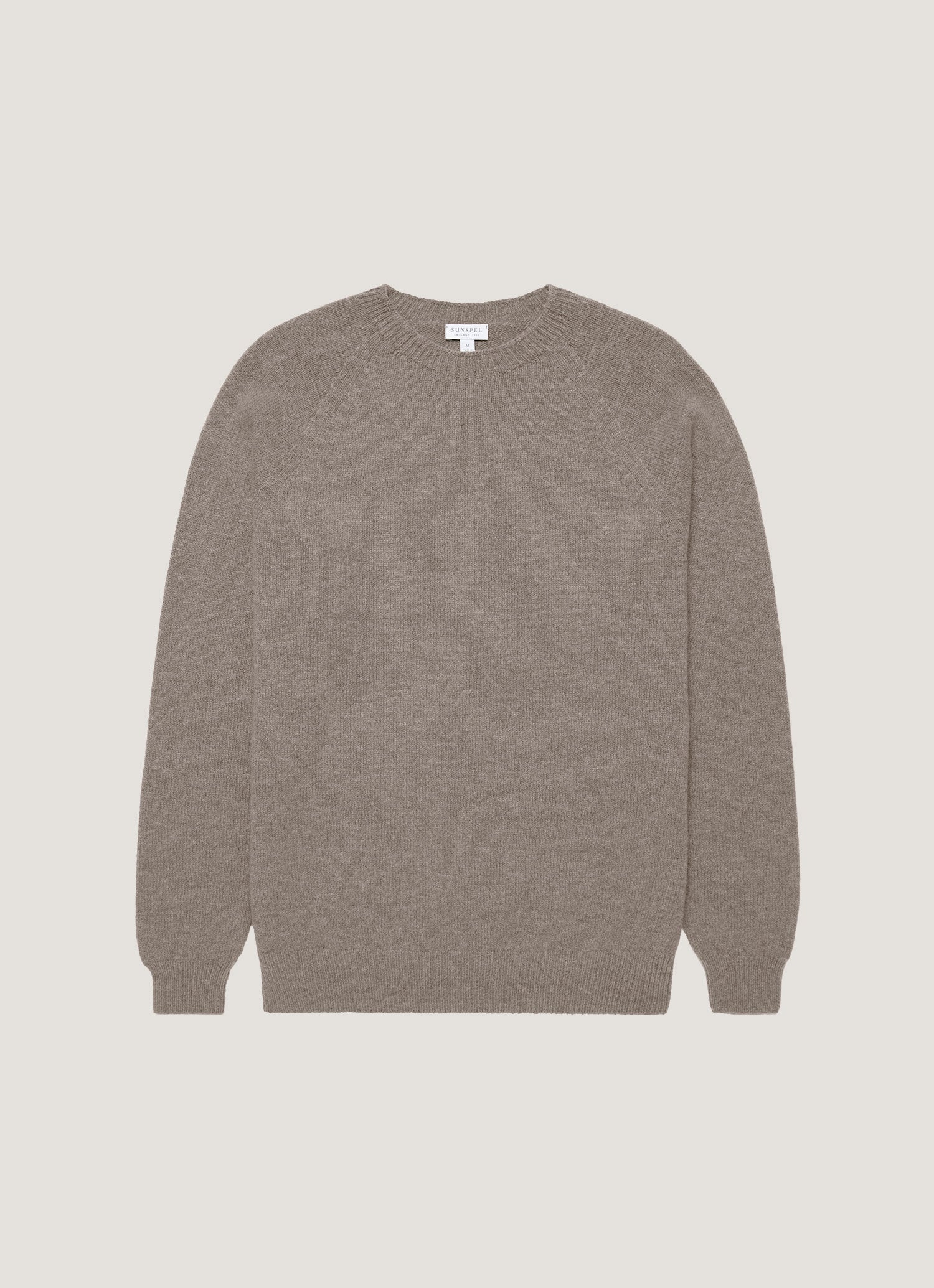 Men S Lambswool Crew Neck Jumper In Bark