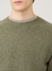 Men's Lambswool Crew Neck Jumper in Sea Moss
