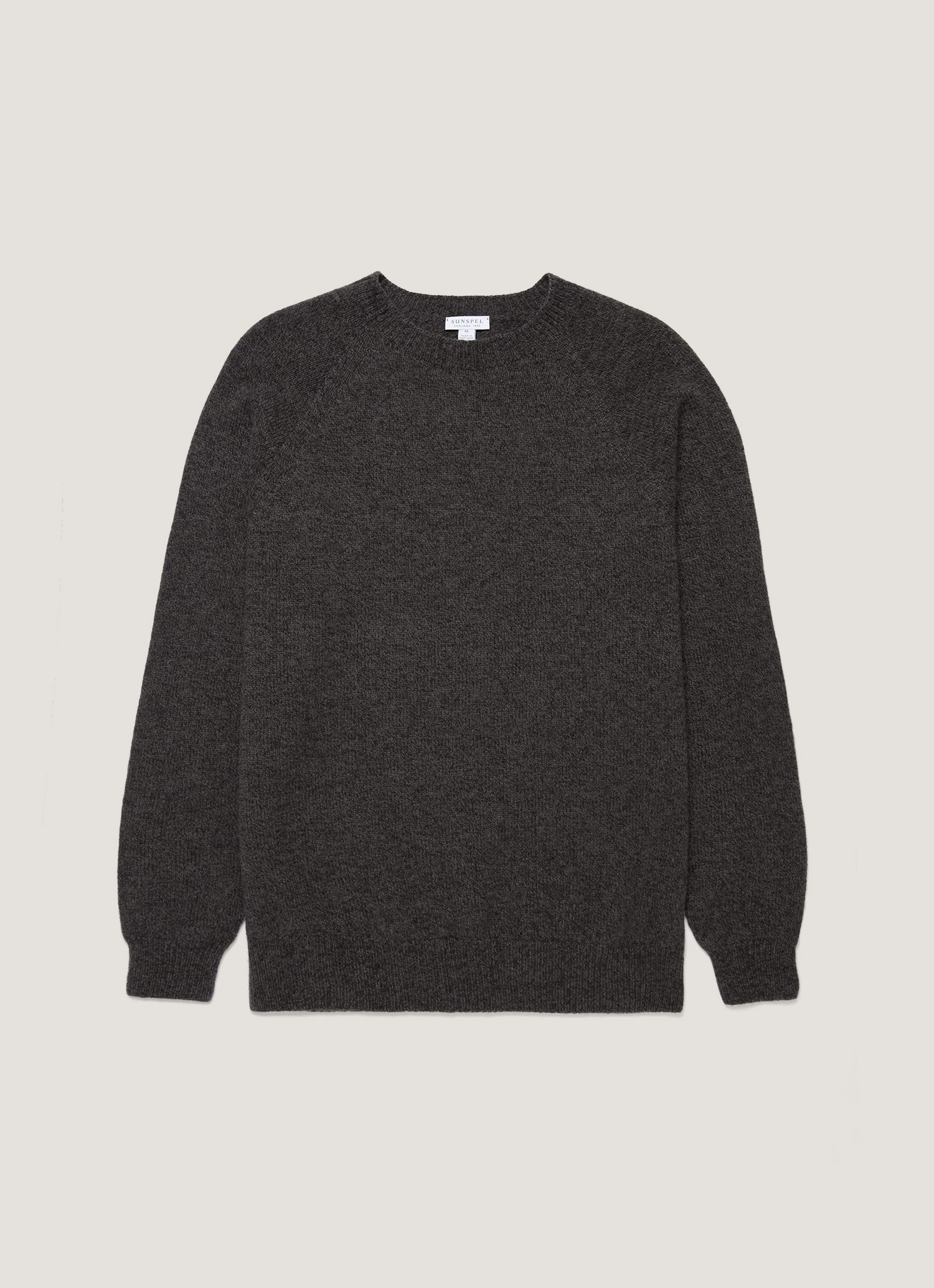 Men S Lambswool Crew Neck Jumper In Dark Green Twist
